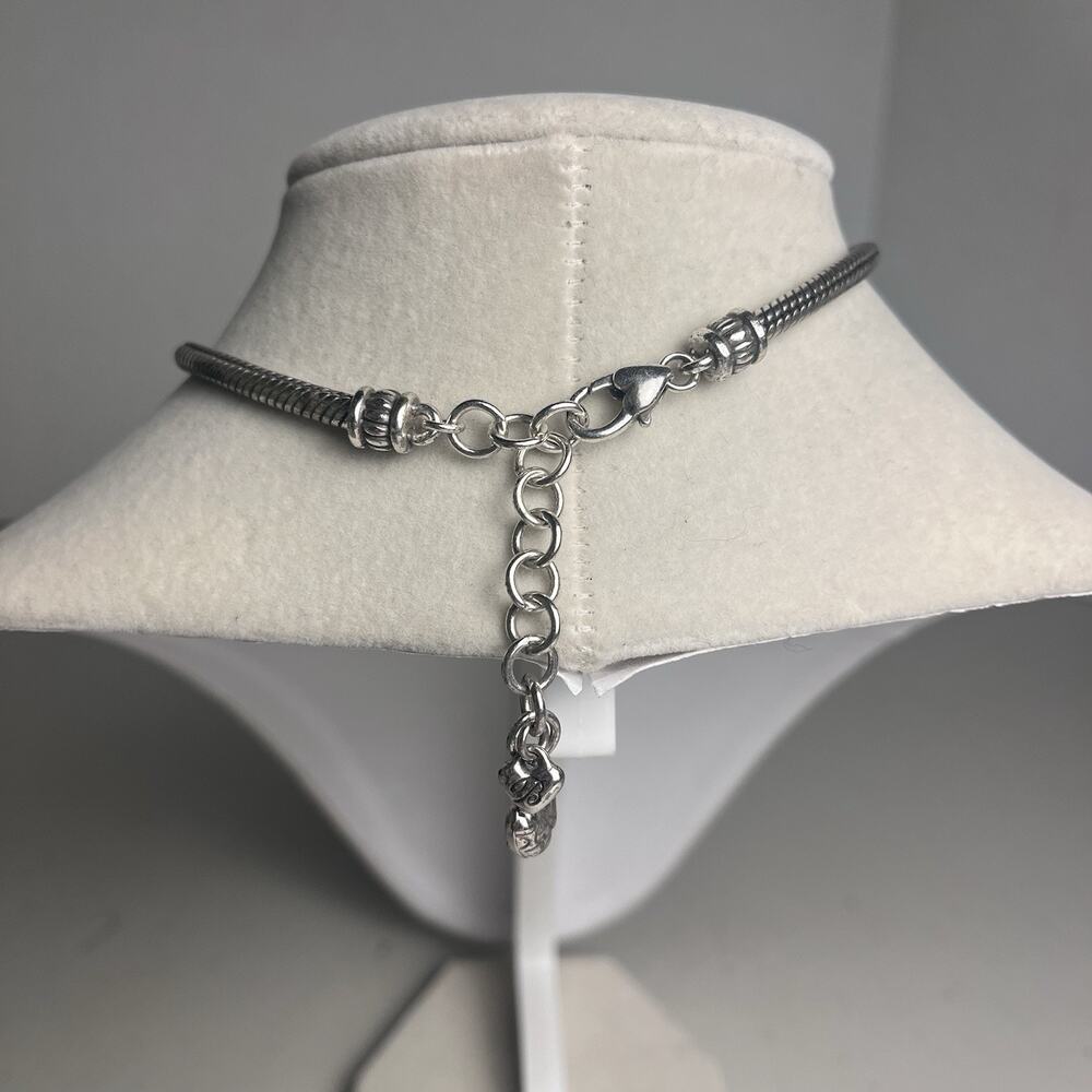Brighton Travis Necklace Thick Snake Chain Slide Barrel Bead Silver Gold Tone - Picture 8 of 16